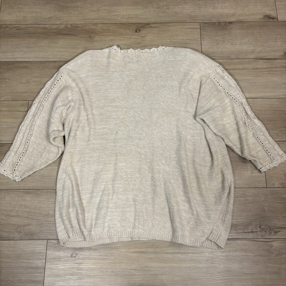 Jacque & KoKo Womens‎ Floral Embroider Long Sleeve Scoop Neck Knit Sweater 26/28 - Picture 8 of 8